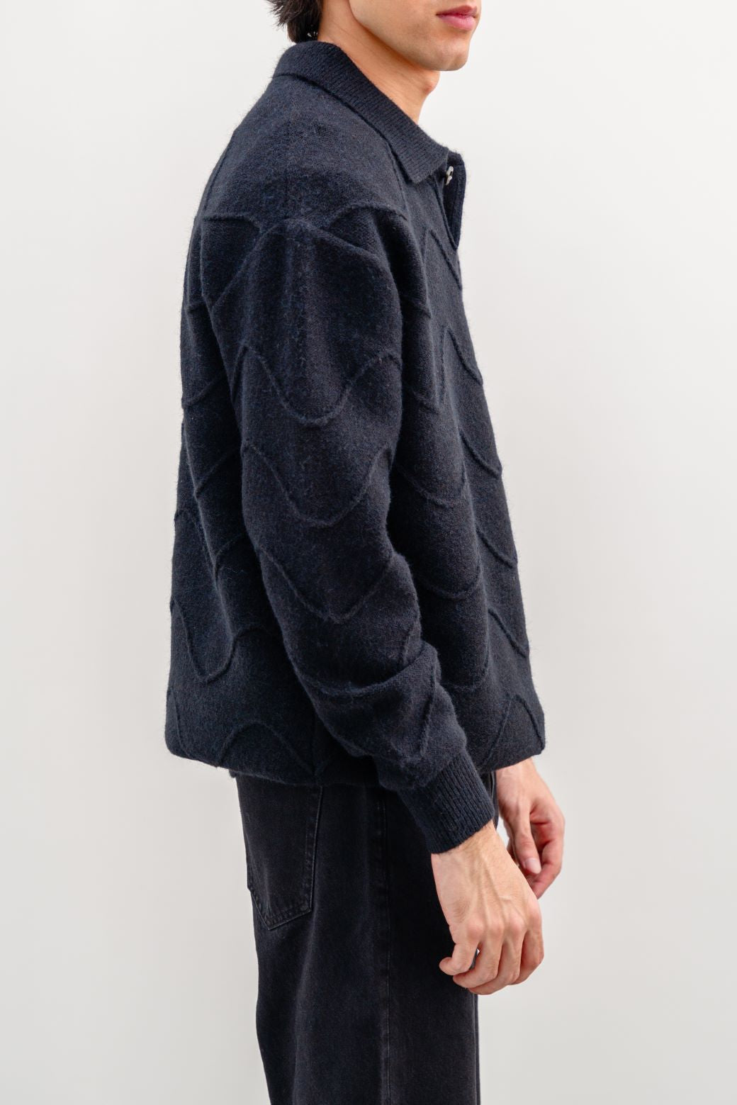 Sheppey 70's Black Polo Sweater