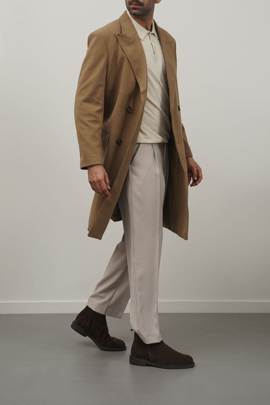 Sheppey Double Breasted Brown Overcoat