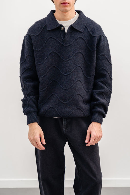 Sheppey 70's Black Polo Sweater